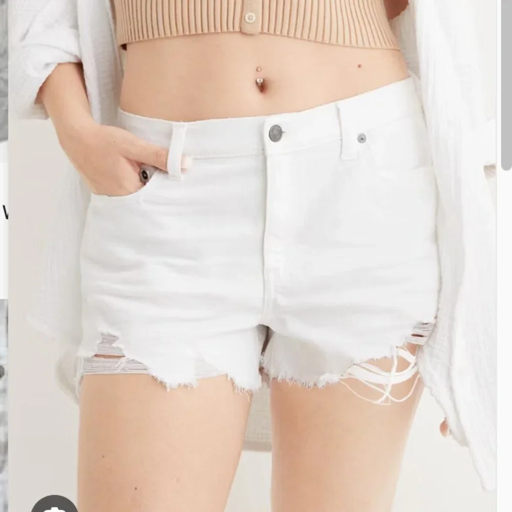 AMERICAN EAGLE - AERIE | Daydream Denim Short | WHITE | 10